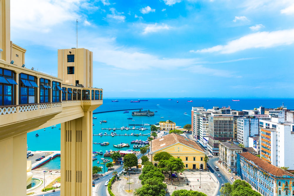 Aerial view of Salvador City in Bahia, Brazil